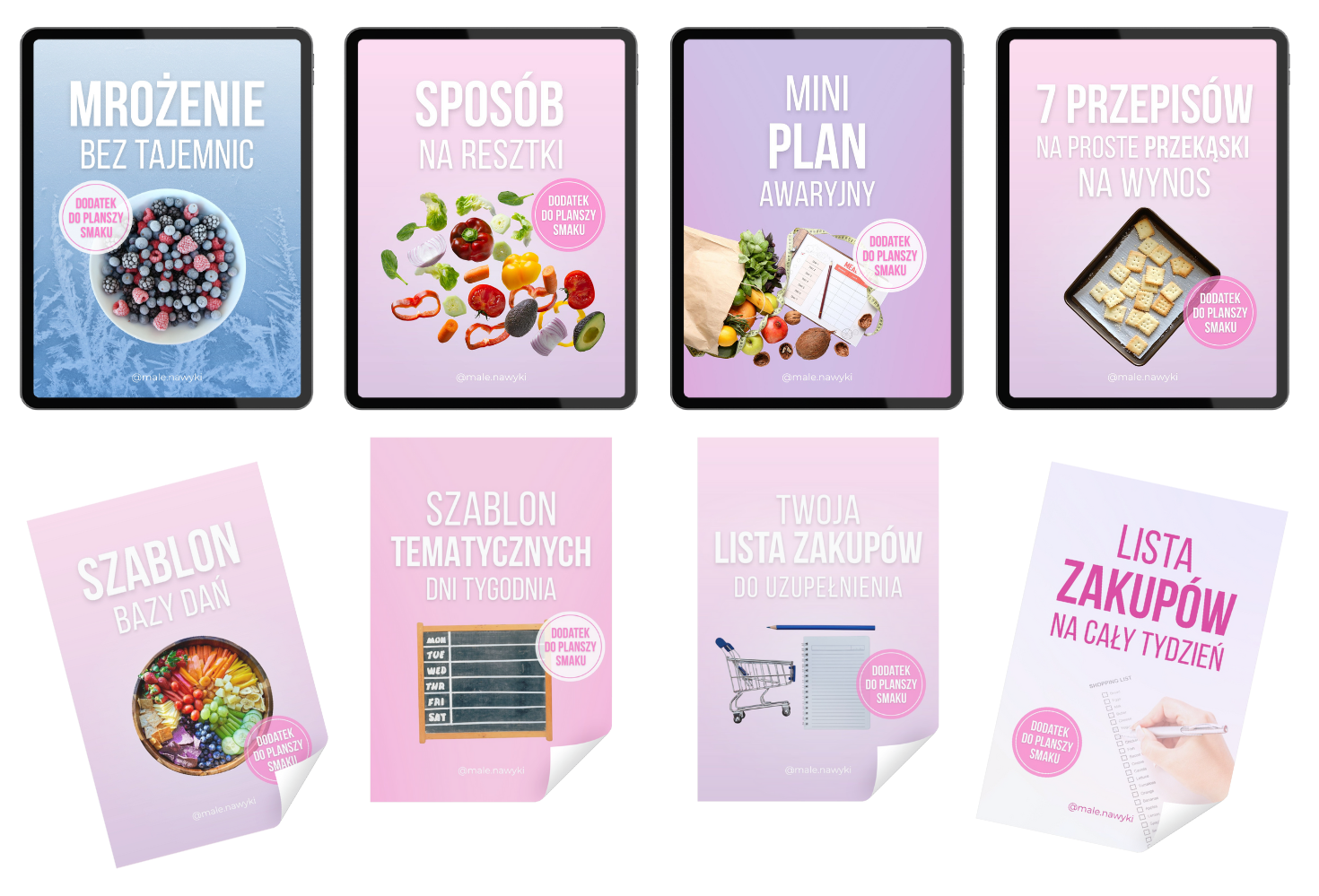 mockup dodatkowych ebooków i list